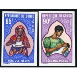VAR1 Congo francés Nº 263/64  Sin dentar  1970  MNH