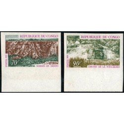 VAR1 Congo francés  Nº 252/53 Sin dentar  1970 Turismo Paisajes Lujo
