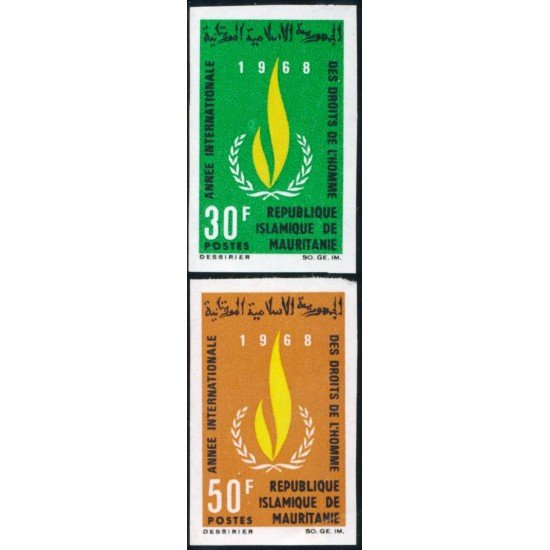 VAR1 Mauritania  Nº 246/47 Sin dentar  1968   MNH