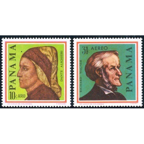 VAR2 Panama A- 384/85 1967 Dante Alighieri Richard Wagner MNH