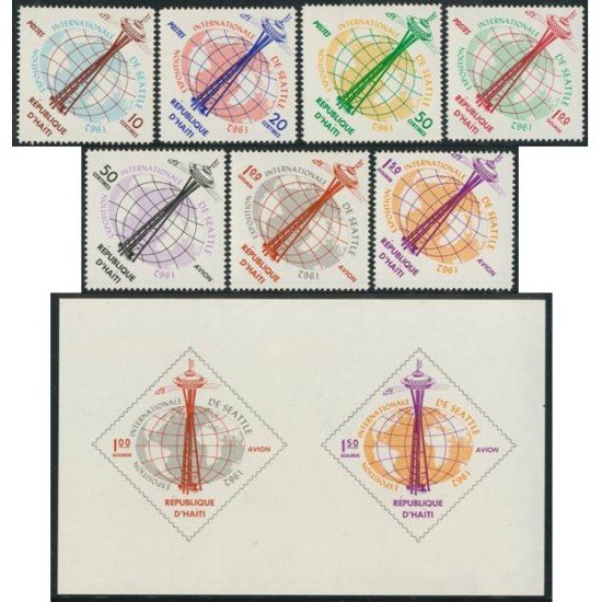 VAR2 Haití 493/96 + A 258/60 + HB 20 1962   MNH