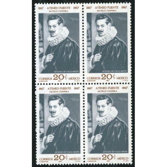 VAR3  México 739  Bl.4 1967 Artemio de Valle Arizpe MNH