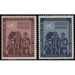 VAR3 Naciones Unidas - New York  Nº 15/16  1971 Ayuda Inter. a los refugiados MNH