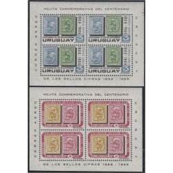 Uruguay HB 13/14 1967 Centenario del timbre MNH Uruguay HB 13/14 1967 Centenario del timbre MNH