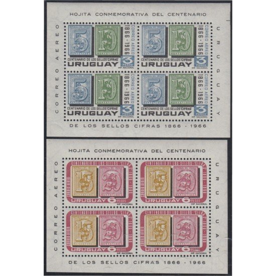 Uruguay HB 13/14 1967 Centenario del timbre MNH