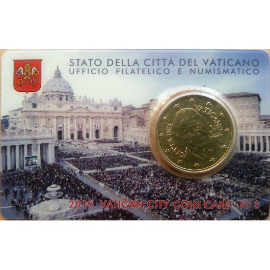 Vaticano 2015 Cartera Oficial Coin Card nº 6 Moneda 0.50 € euros Vaticano 2015 Cartera Oficial Coin Card nº 6 Moneda 0.50 € euros