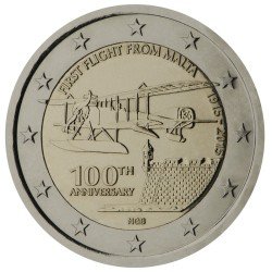 Malta 2015 2 € euros conmemorativos 100 Av Primer vuelo desde Malta