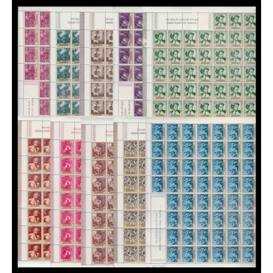España Spain 1854/63 1968 en Hojas Completas Fortuny MNH