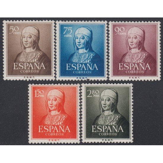 España Spain 1092/96 1951 Isabel La Católica MNH
