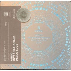 San Marino  2015 5 € euros Moneda Cartera  Año Internacional de la Luz