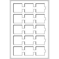 Leuchtturm Bandeja L con 15 divisiones para cartones de monedas, hasta 50x50 mm, azul