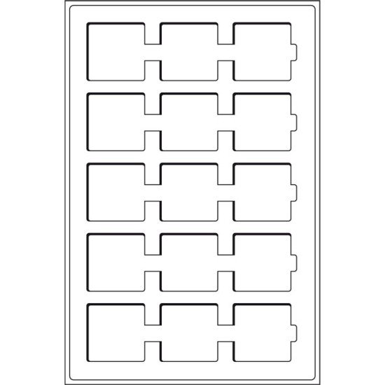 Leuchtturm Bandeja L con 15 divisiones para cartones de monedas, hasta 50x50 mm, azul