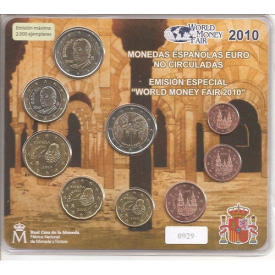 España Spain 2010 Cartera Oficial Euros + 2€ Conmemorativos Mezquita Córdoba  Emisión Berlín FNMT Word Money Fair