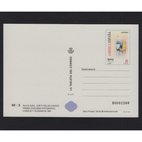 España Tarjetas del Correo y de Iniciativa Privada 44 1998 Concurso Fotográfico Correos y Telégrafos Cartero Postman España Tarjetas del Correo y de Iniciativa Privada 44 1998 Concurso Fotográfico Correos y Telégrafos Cartero Postman