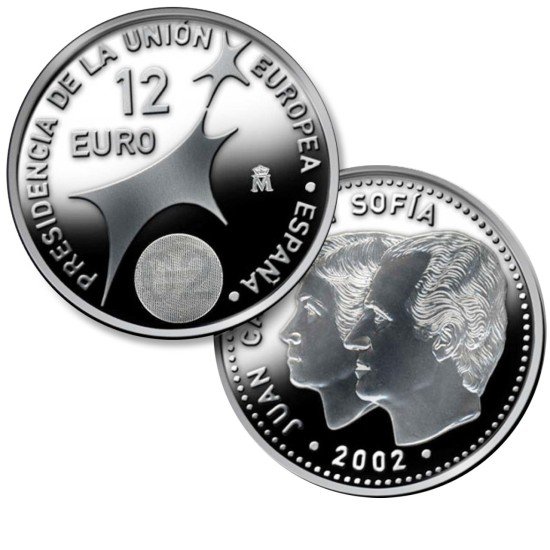 España Spain  2002 12euros Presidencia Unión Europea   Plata Ag