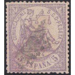 España Spain 144 1874  Alegoría de la Justicia Usado