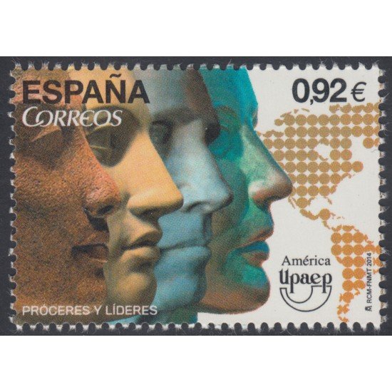 España Spain 4911 2014 América UPAEP Próceres y Líderes MNH España Spain 4911 2014 América UPAEP Próceres y Líderes MNH