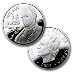 España Spain 2002 10 euros Luis Cernuda  Plata Ag