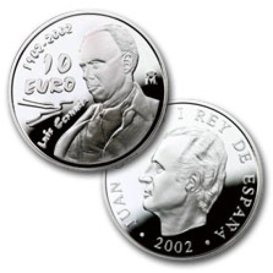 España Spain 2002 10 euros Luis Cernuda  Plata Ag