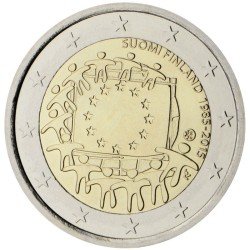 Finlandia  2015 2 € euros conmemorativos XXX Aniversario bandera