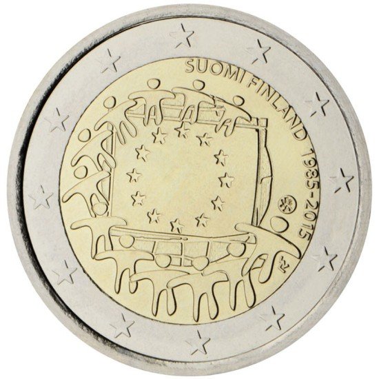 Finlandia 2015 2 € euros conmemorativos XXX Aniversario bandera Finlandia 2015 2 € euros conmemorativos XXX Aniversario bandera