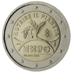 Italia 2015 2 € euros conmemorativos Expo de Milán Italia 2015 2 € euros conmemorativos Expo de Milán