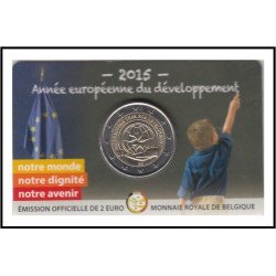 Bélgica 2015 Cartera Oficial Coin Card Moneda 2 € conm Año del Desarrollo 