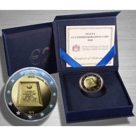 Malta 2 euros conmemorativos República 2015 Estuche Proof