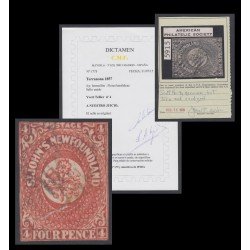 Terranova Newfoundland Yvert 4 SC 2 1857 Flores Heráldicas Dict + Cert Usado 