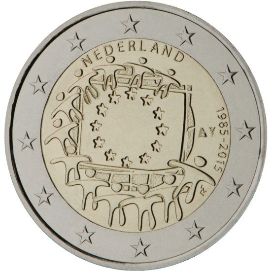 Holanda 2015 2 € euros conmemorativos XXX Aniversario bandera