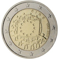 Irlanda  2015 2 € euros conmemorativos XXX Aniversario bandera