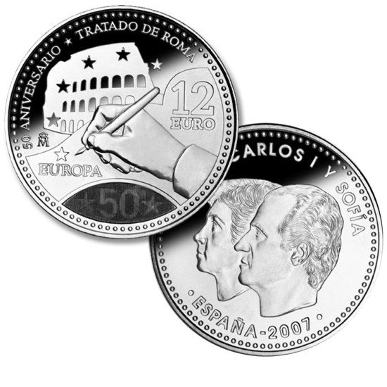 España Spain 2007 12 euros Aniversario del Tratado de Roma Plata Ag