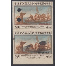 España Spain Variedad 540MTbas 1930 Colon Columbus Pareja Sin Dentar Sobrecarga