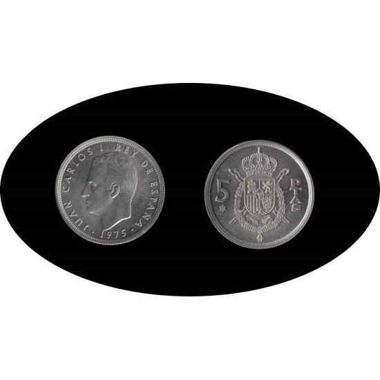 España Juan Carlos 5 Pesetas JC 1975 *(19-76)