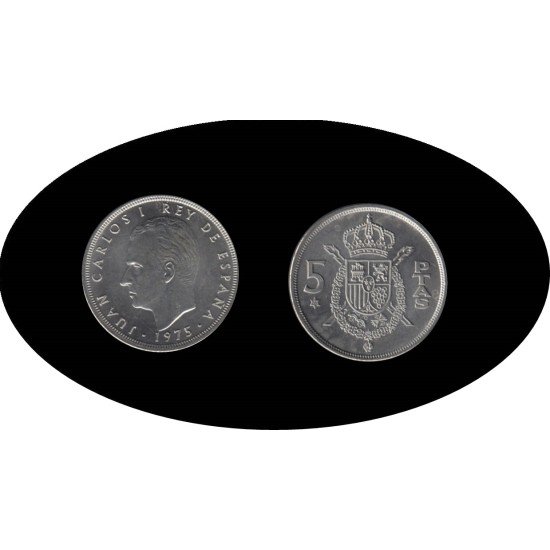 España Juan Carlos 5 Pesetas JC 1975 *(19-78)