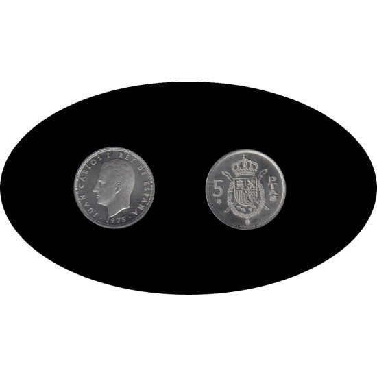 España Juan Carlos 5 Pesetas JC 1975 *(19-79)