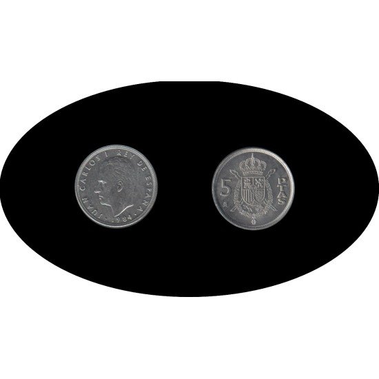 España Juan Carlos 5 Pesetas JC 1984 Madrid