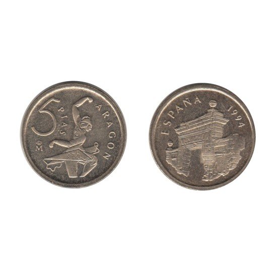 España Juan Carlos 5 Pesetas JC 1994 Madrid