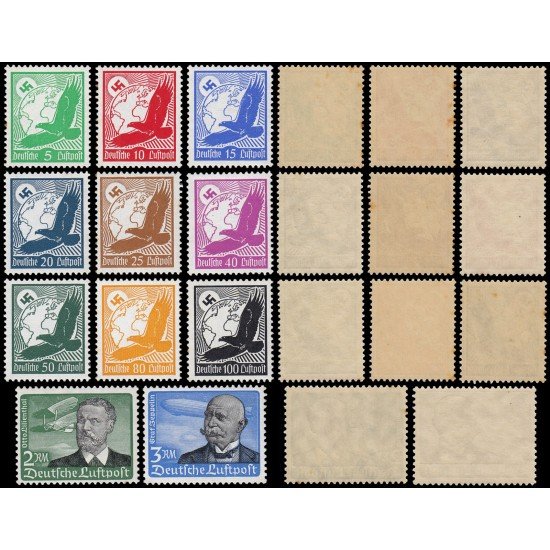 Alemania Imperio Germany Nº A 43/53 Sc C46-C56 1934 Zeppelin Aguila Eagle MNH Sombras Alemania Imperio Germany Nº A 43/53 Sc C46-C56 1934 Zeppelin Aguila Eagle MNH Sombras