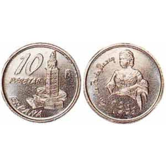 España Juan Carlos 10 Pesetas JC 1996 Madrid