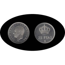 España Juan Carlos 25 Pesetas JC 1975 *(19-77) España Juan Carlos 25 Pesetas JC 1975 *(19-77)