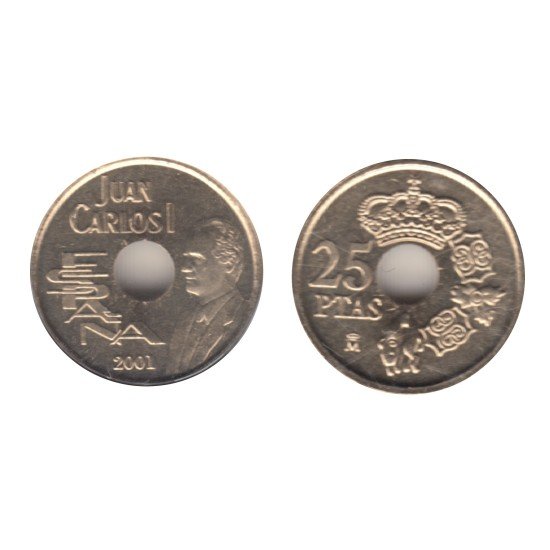 España Juan Carlos 25 Pesetas JC 2001 Madrid