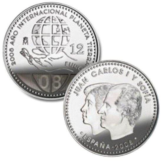 España Spain 2008 12 euros Año Internacional del Planeta Tierra Plata Ag España Spain 2008 12 euros Año Internacional del Planeta Tierra Plata Ag