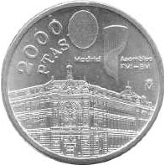 España Juan Carlos 2000 Pesetas 1994 de plata Madrid España Juan Carlos 2000 Pesetas 1994 de plata Madrid