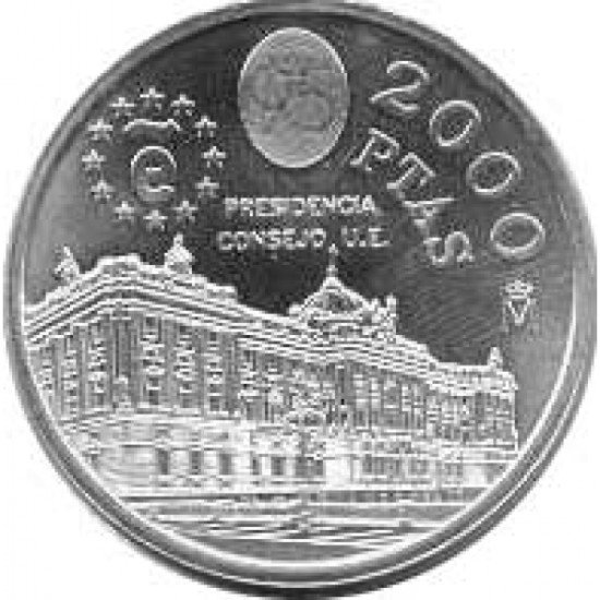 España Juan Carlos 2000 Pesetas 1995 de plata Presidencia España Juan Carlos 2000 Pesetas 1995 de plata Presidencia