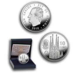 España Spain 2010 10€ Sagrada Familia A.Gaudi Herencia Europea Plata España Spain 2010 10€ Sagrada Familia A.Gaudi Herencia Europea Plata