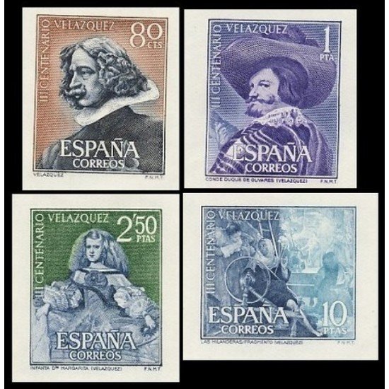 España Spain 1344/47 SH 1961 III Centenario de la Muerte de Velásquez MNH España Spain 1344/47 SH 1961 III Centenario de la Muerte de Velásquez MNH