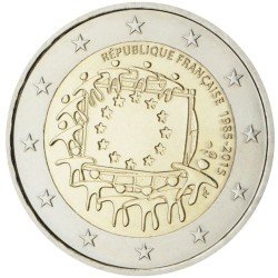 Francia  2015 2 € euros conmemorativos XXX Aniversario bandera
