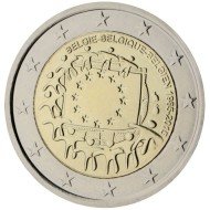 Bélgica 2015 2 € euros conmemorativos XXX Aniversario bandera