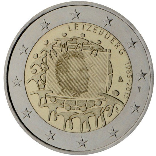 Luxemburgo 2015 2 € euros conmemorativos XXX Aniversario bandera Luxemburgo 2015 2 € euros conmemorativos XXX Aniversario bandera